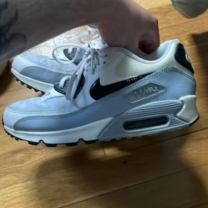 White and gray Nike air max their size 9.5 woman’s